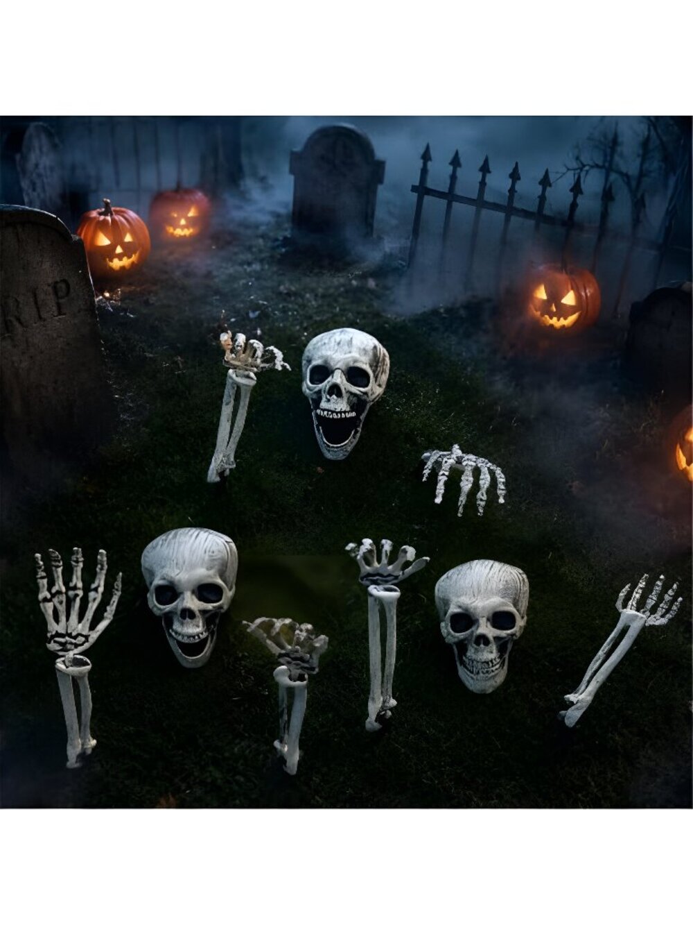 3 Pack Halloween Decor Outdoor Skeleton Stakes for Yard,Lawn,Graveyard